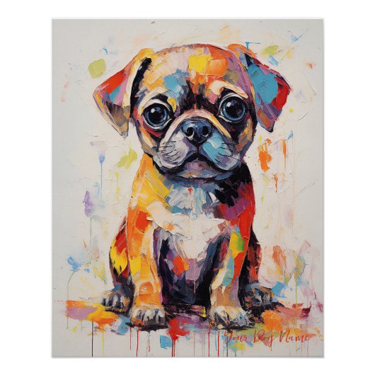 Super Leuke Pug Hond Puppy 001 - Xeno Lucilfer Perfect Poster (Voorkant)