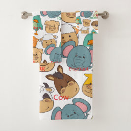 Super leuke safari boerderij baby's witte kinderen bad handdoek