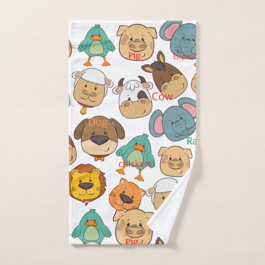 Super leuke safari boerderij baby's witte kinderen bad handdoek (Handdoek)