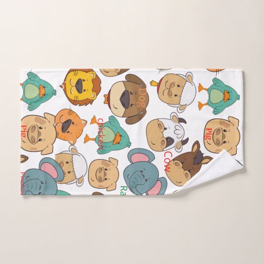 Super leuke safari boerderij baby's witte kinderen bad handdoek (Handdoek)