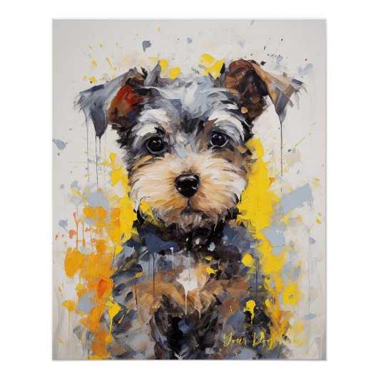Super Leuke Schnauzer Hond Puppy 001 - Xeno Lucilf Perfect Poster (Voorkant)