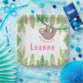 Super leuke sloth girl jarig papieren bordje (Feest)