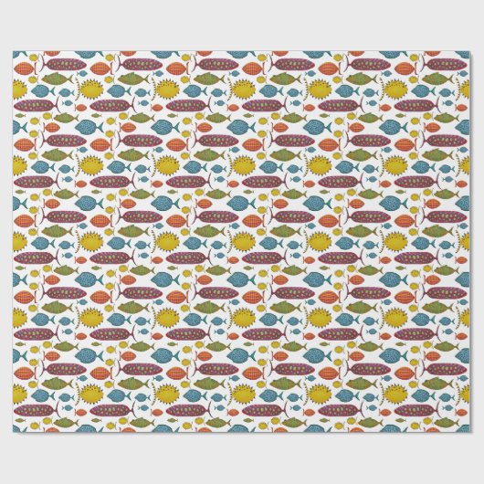 Super leuke vis cadeaupapier (Vlak)