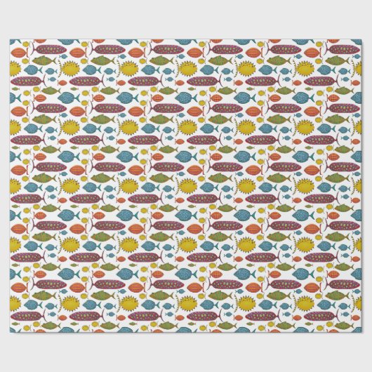 Super leuke vis cadeaupapier (Zoom)