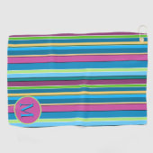Super leuke zomerstrepen Paarse turquoise Golfhanddoek (Horizontaal)