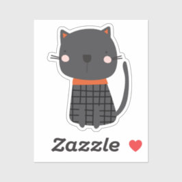 Super leuke zwarte heksenkat sticker