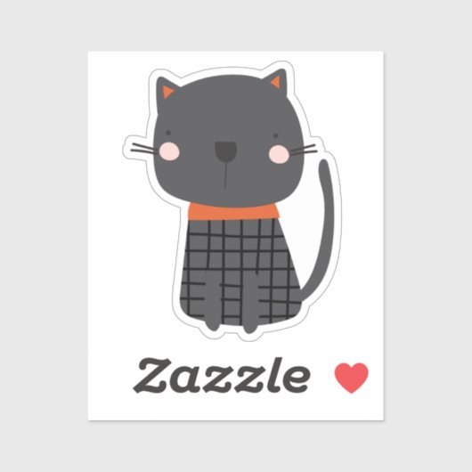 Super leuke zwarte heksenkat sticker (Vel)