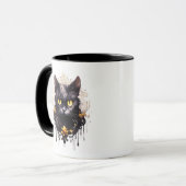 Super Leuke Zwarte Kat Halloween Mok (Voorkant links)