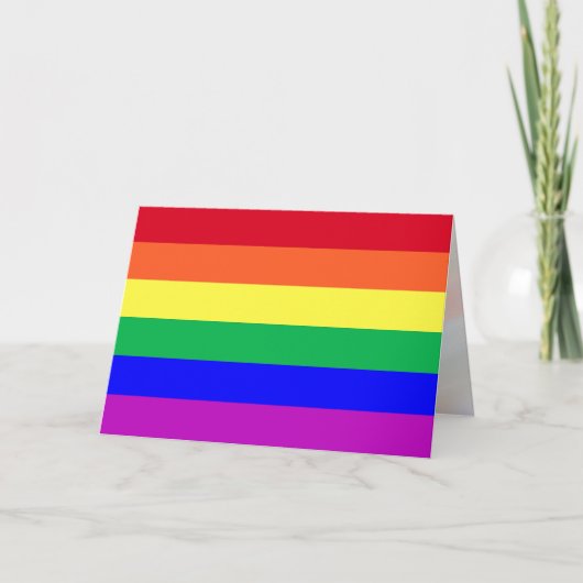 Super Levendige Kleur Aangepaste Tekst Regenboog V Kaart (Voorkant)