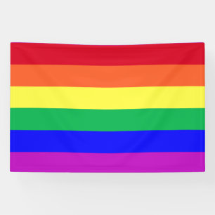 Super Levendige Kleuren LGBTQ+ Regenboog Strepen Spandoek