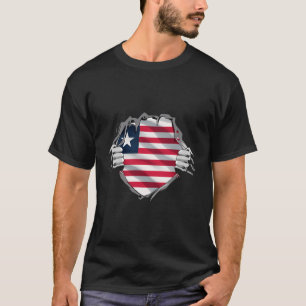 Super Liberiaans Erfgoed Trots Liberia Roots Vlag T-shirt