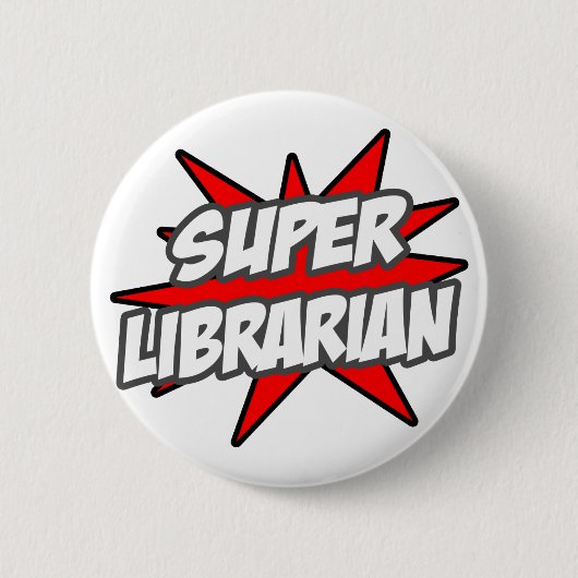 Super Librarian Ronde Button 5,7 Cm (Voorkant)