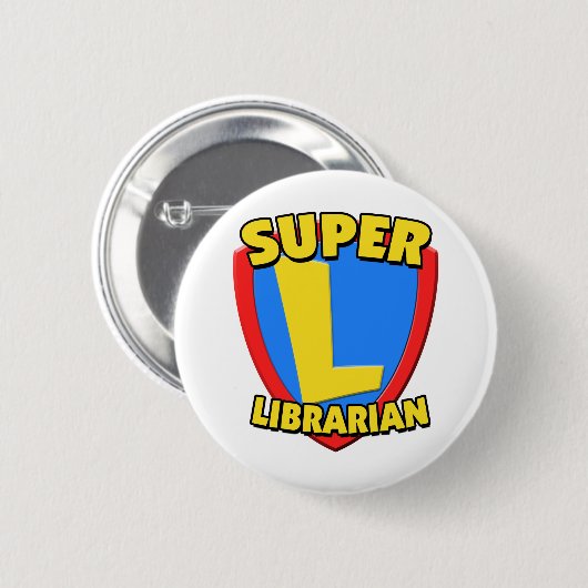 Super Librarian Ronde Button 5,7 Cm (Voorkant /achterkant)