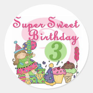 Super Lief 3e Verjaardag Tshirts en geschenken Ronde Sticker