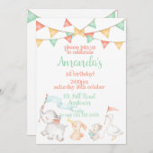 Super lief aanpasbare verjaardagsuitnodiging kaart (Voorkant / Achterkant)