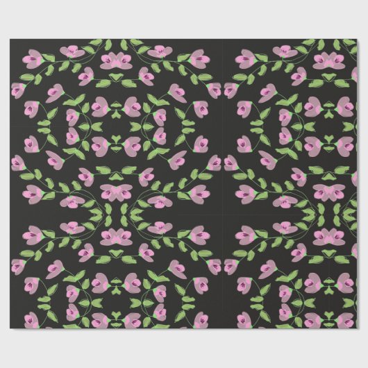 Super lief cadeauverpakking in zwart en roze cadeaupapier (Vlak)