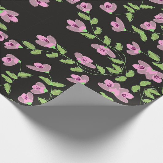 Super lief cadeauverpakking in zwart en roze cadeaupapier (Hoek)