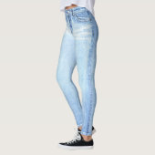 Super Light Wash Jeans All-Over Printed Leggings (Links)