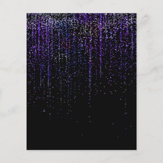 Super Low Budget Wedding Edgy Paarse Glitter Flyer (Achterkant)