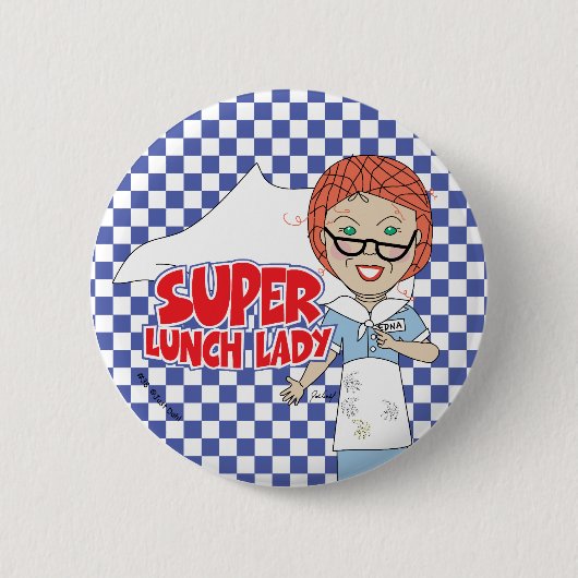 Super Lunchdame Knop Ronde Button 5,7 Cm (Voorkant)