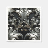 Super luxe zilveren bladeren ontwerp servet (Voorkant)