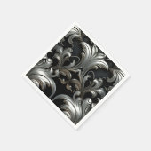 Super luxe zilveren bladeren ontwerp servet (Hoek)