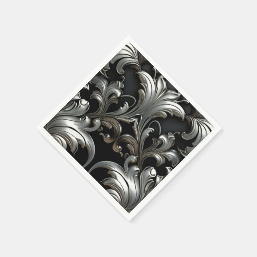 Super luxe zilveren bladeren ontwerp servet (Hoek)