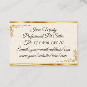 Super Luxe Zwart Goud Monogram Visitekaartje (Achterkant)