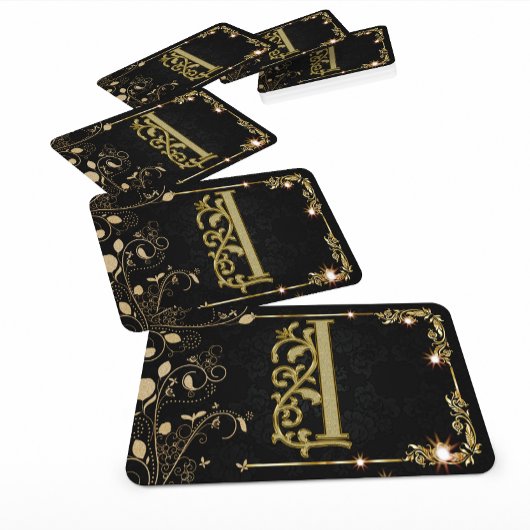 Super Luxe Zwart Goud Monogram Visitekaartje