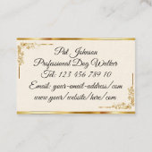 Super Luxury Black + Gold Monogram Visitekaartje (Achterkant)