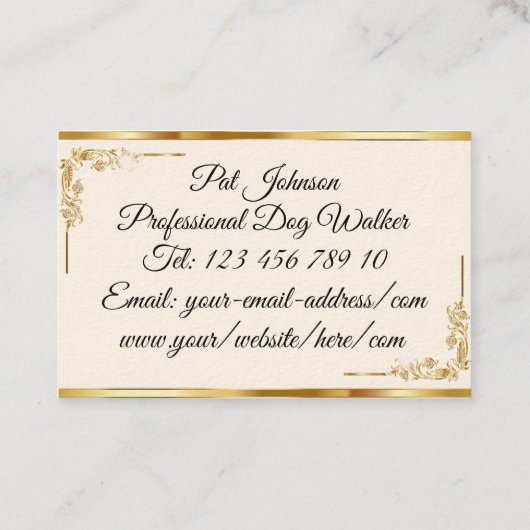 Super Luxury Black + Gold Monogram Visitekaartje (Achterkant)