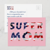 Super Ma en de Amerikaanse vlag Briefkaart (Voorkant / Achterkant)
