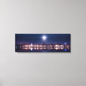 Super maan stijgt over Kings Lynn's nachthaven Canvas Afdruk (Voorkant)
