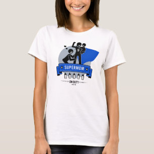 Super Mam Blauwe Kop T-Shirt