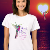 Super mam Colorful Hummingbird Moeder T-Shirt
