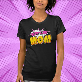 Super Mam Comic Book Verjaardagsfeest T-shirt