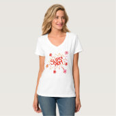 Super Mam Flower Comic Bubble Tekenmoeder T-shirt (Voorkant volledig)