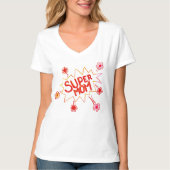 Super Mam Flower Comic Bubble Tekenmoeder T-shirt (Voorkant)
