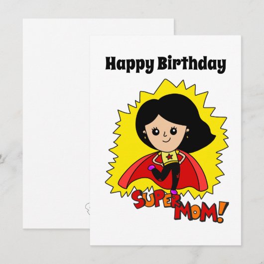 Super Mam Gelukkige Verjaardag Kaart (Voorkant / Achterkant)