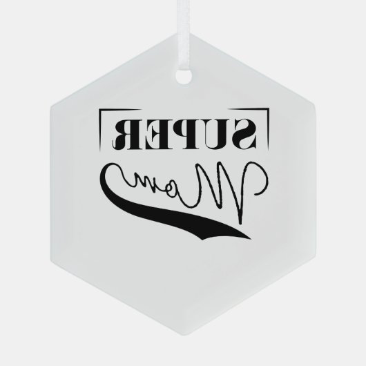 Super Mam Glas Ornament (Achterkant)