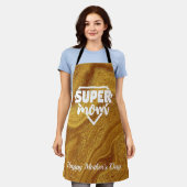 Super Mam Gold Foil happy moeders day Apron Schort (Gedragen)