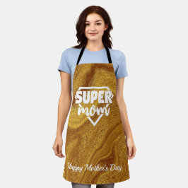Super Mam Gold Foil happy moeders day Apron Schort