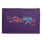 Super mam met hand getrokken basisvormen  kussensloop (Achterkant)