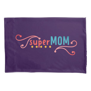Super mam met hand getrokken basisvormen kussensloop