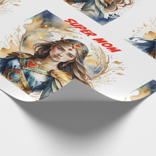 Super Mam Moederdag Cadeaupapier (Hoek)