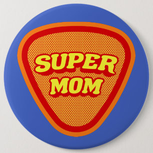 Super Mam Moederdag Ronde Button 6,0 Cm
