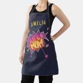 Super mam Neon Comic Bubble Flower Moeder Day Schort (Insitu)