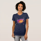 Super mam Neon Comic Bubble Flower Moeder Day T-shirt (Voorkant volledig)