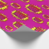 Super Mam op Fuchsia Cadeaupapier (Hoek)