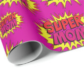 Super Mam op Fuchsia Cadeaupapier (Rol Hoek)